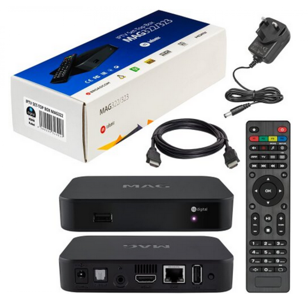 Mag322 IPTV Streaming STB £128.95 Satellite TV Shop GB 020 3507 0128